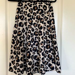 Ann Taylor Leopard A-line Skirt